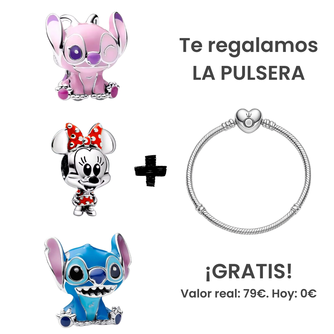 Pack 3 Charms Disney + Pulsera Original Pandora Gratis.